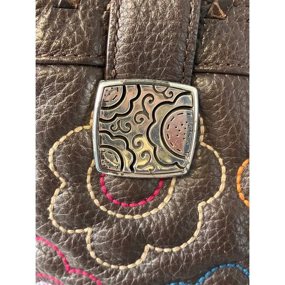 BRIGHTON D757287 BROWN LEATHER MULITI FLORAL SHOULDER BAG - Picture 8 of 16